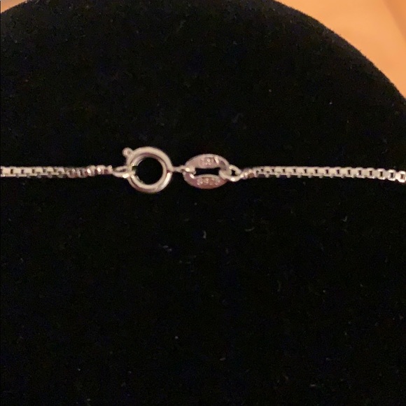 925 Sterling Silver Heart Necklace with Diamonds - Picture 3 of 3